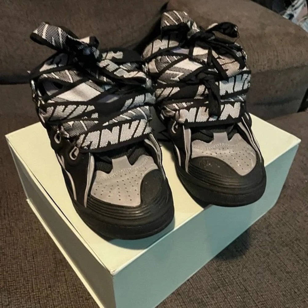 Lanvin Black and Gray Chunky Sneakers